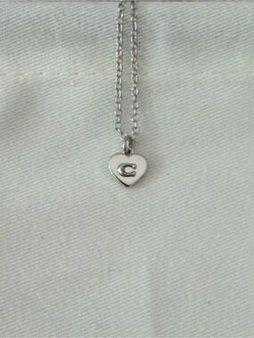 COACH | Silver Necklace with Heart Shaped Pendant